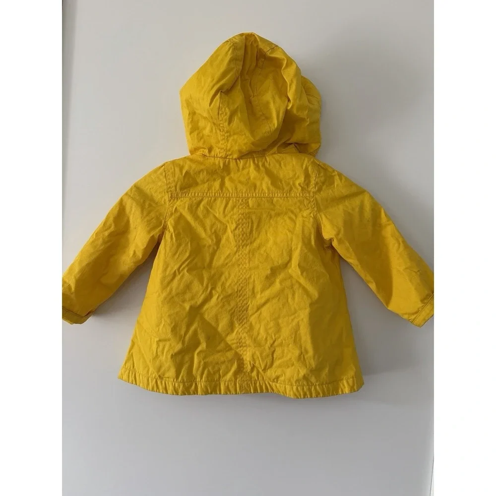 Baby‎ GAP Canvas Jacket With Hood Button Up Toddler 4yr Duck Yellow Spring Coat